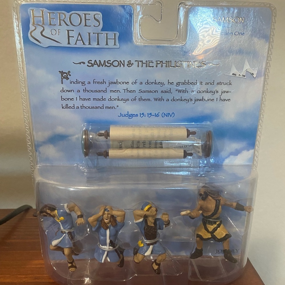 Heroes of Faith Samson & The Philistines Religious Biblical 2004 Figurine Set